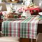 Yuletide Plaid Christmas Collection Holiday Dining Table Linen, Table Runner, 14x72, Forest Green & Maroon